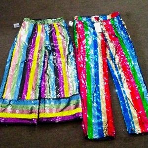 Two pairs of small girls' sequin pants